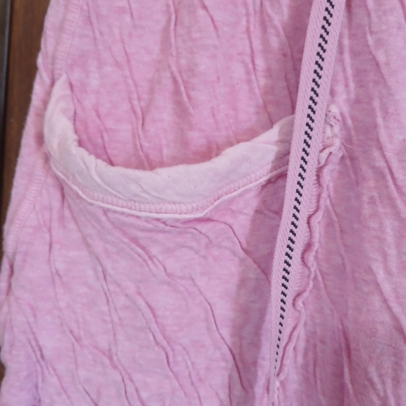 Free People Light Pink Textured Drawstring Capris - Picture 3 of 7